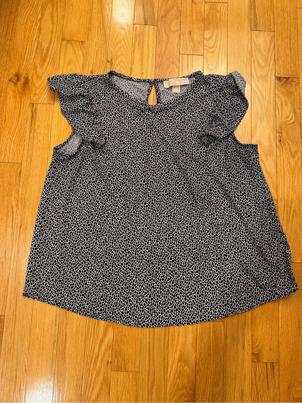 Michael Kors Black & White Pebble Print Sleeveless Top